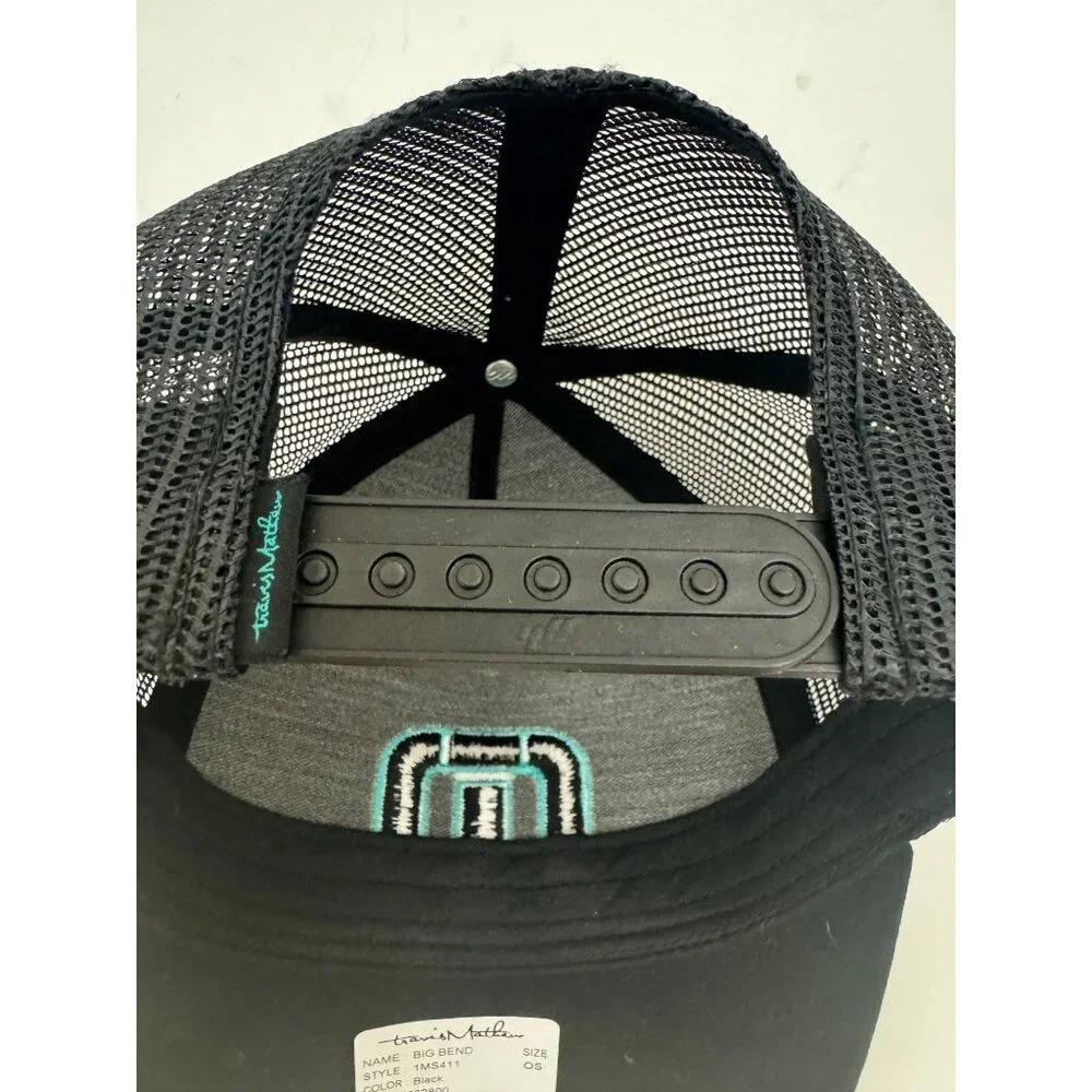 Travis Mathew Black‎ Big Bend Pineapple Hat Trucker Cap Snapback Mesh Golf New